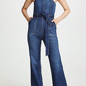 Alice + Olivia Gorgeous Susy Denim Wide Leg Jumpsuit